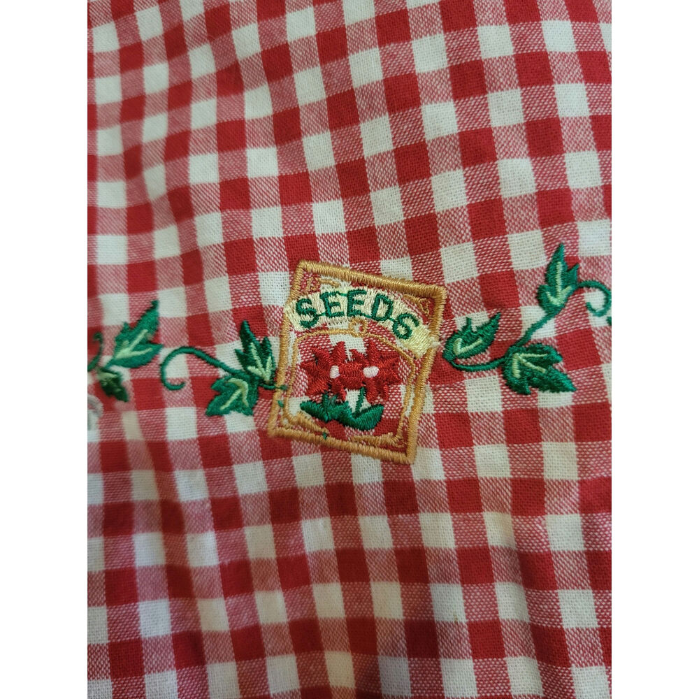 Vintage Cottagecore Farmercore Cotton Garden Gingham Embroidered Retro S GUC - Picture 5 of 10